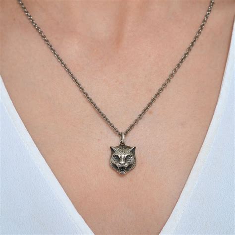 gucci gatto charm necklace|Gucci chain necklace.